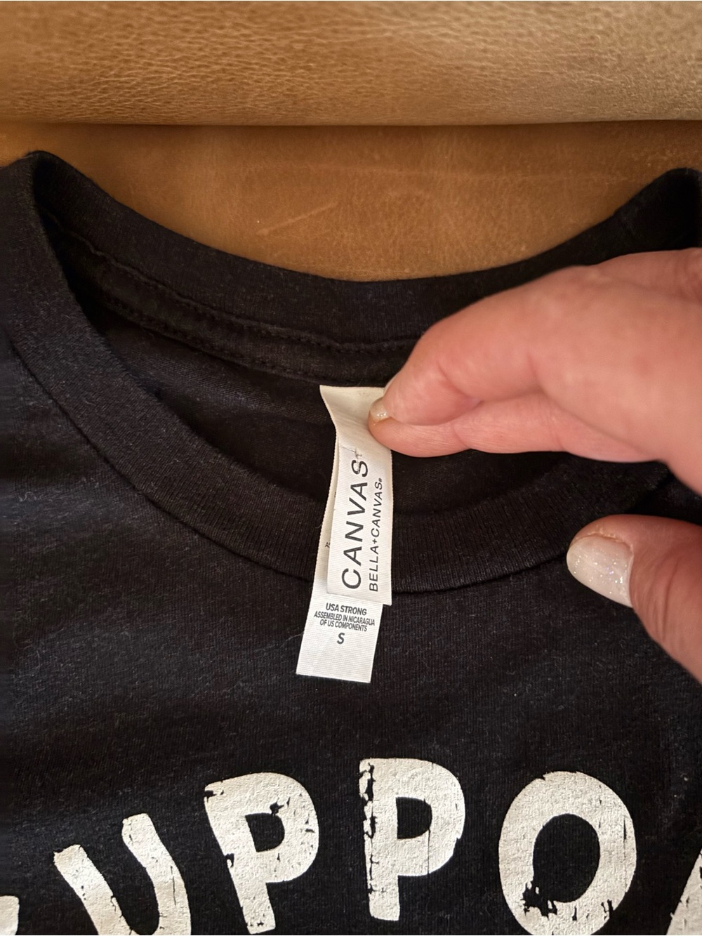 Bella Canvas Black "Support Local Farmers" Short Sleeve Tee - Picture 2 of 2